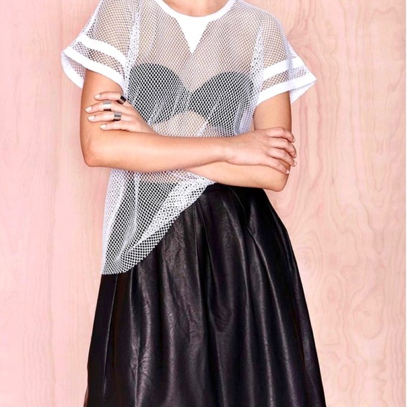 Nasty Gal Tops - Nasty Gal For First Base X White Mesh Top